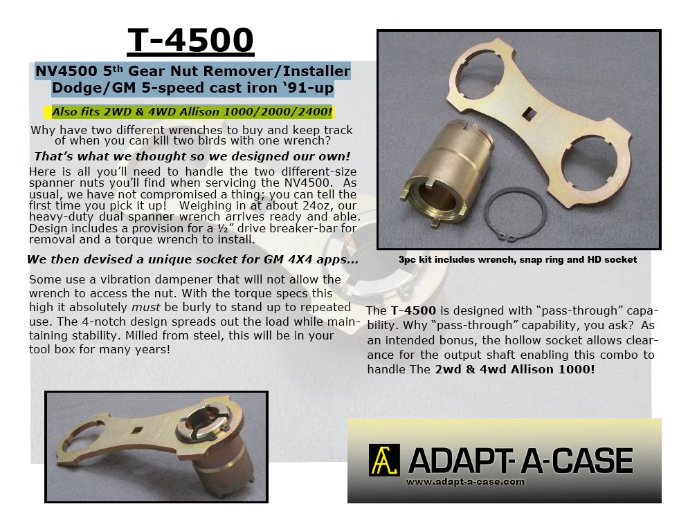 NV4500 5th Gear Nut Remover/Installer by Adapt-A-Case