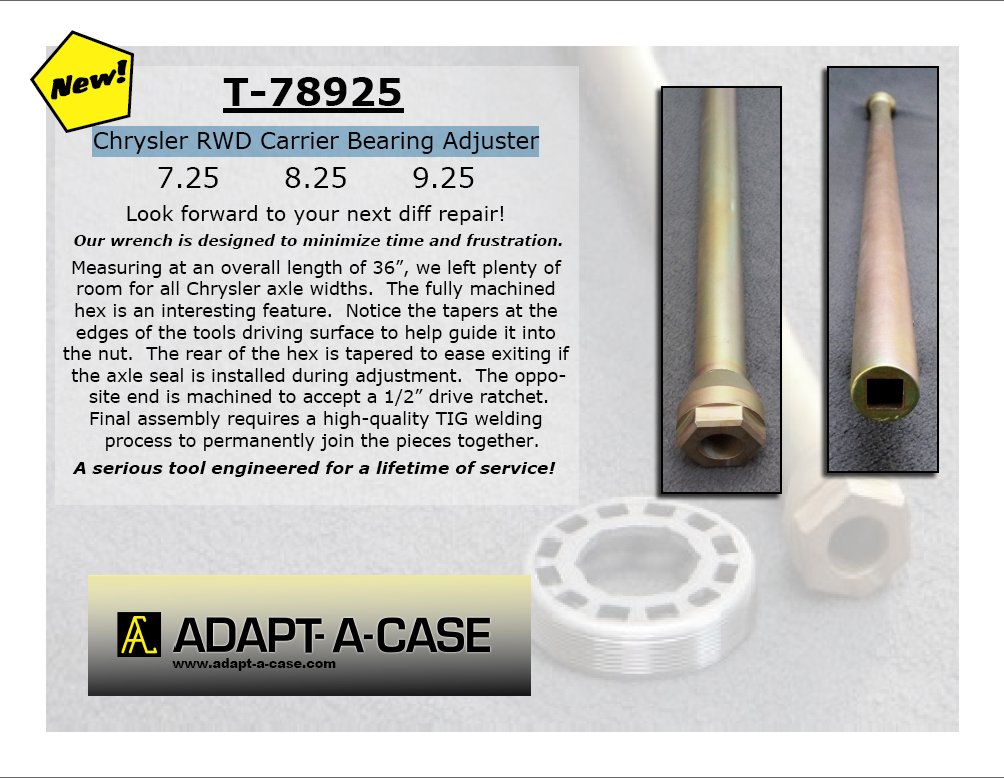 Chrysler RWD Carrier Bearing Adjuster by Adapt-A-Case